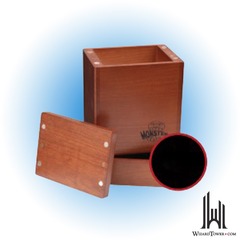 DECK BOX WOOD SINGLE CHERRY W/ DICE TRAY